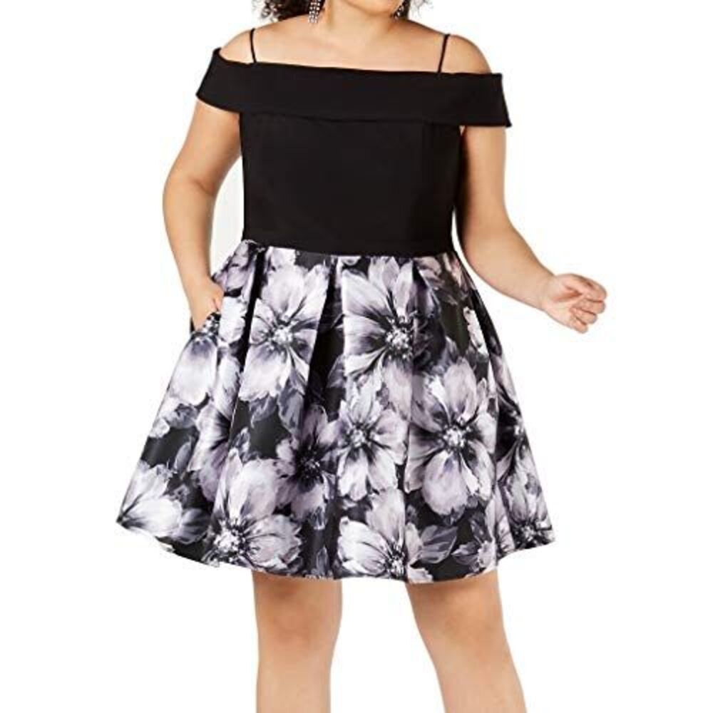 Morgan Company Trendy Plus Size Off The Shoulder Fit Flare Dress
